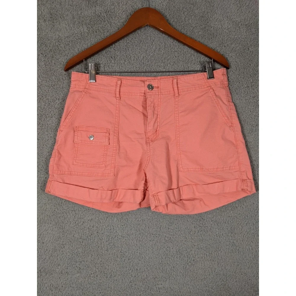 Time And Tru Utility Shorts Womens 6 Coral Pink Stretch Summer Gorpcore Festival